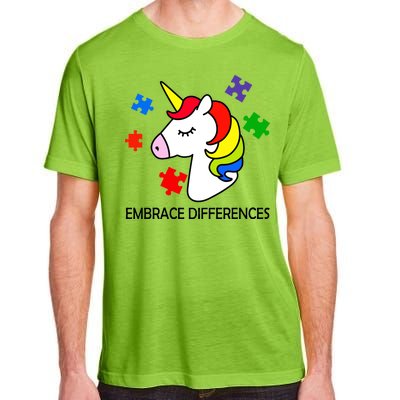 Unicorn Embrace The Differences Autism Adult ChromaSoft Performance T-Shirt