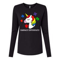 Unicorn Embrace The Differences Autism Womens Cotton Relaxed Long Sleeve T-Shirt