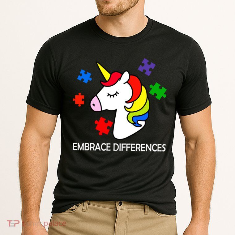 Unicorn Embrace The Differences Autism Performance Shirt