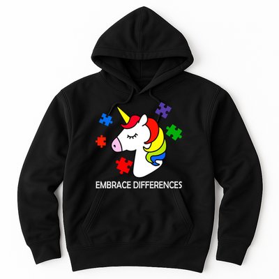Unicorn Embrace The Differences Autism Hoodie