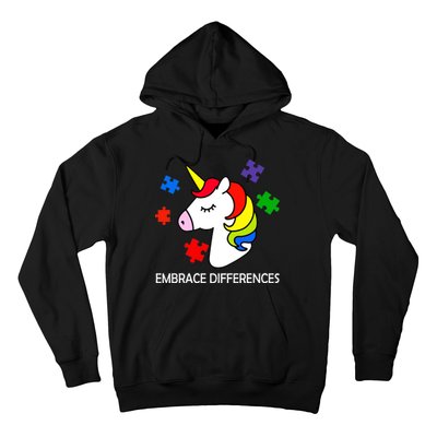 Unicorn Embrace The Differences Autism Hoodie