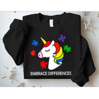 Unicorn Embrace The Differences Autism Sweatshirt