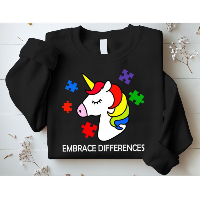 Unicorn Embrace The Differences Autism Sweatshirt
