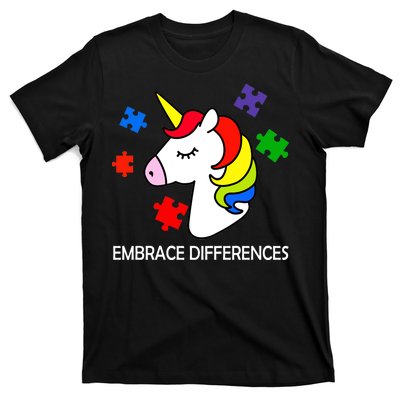 Unicorn Embrace The Differences Autism T-Shirt