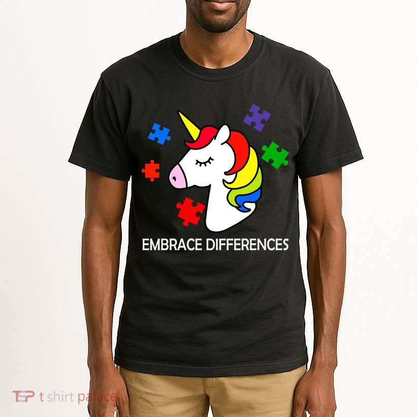 Unicorn Embrace The Differences Autism Tall T-Shirt