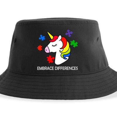 Unicorn Embrace The Differences Autism Sustainable Bucket Hat