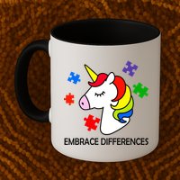 Unicorn Embrace The Differences Autism Mug