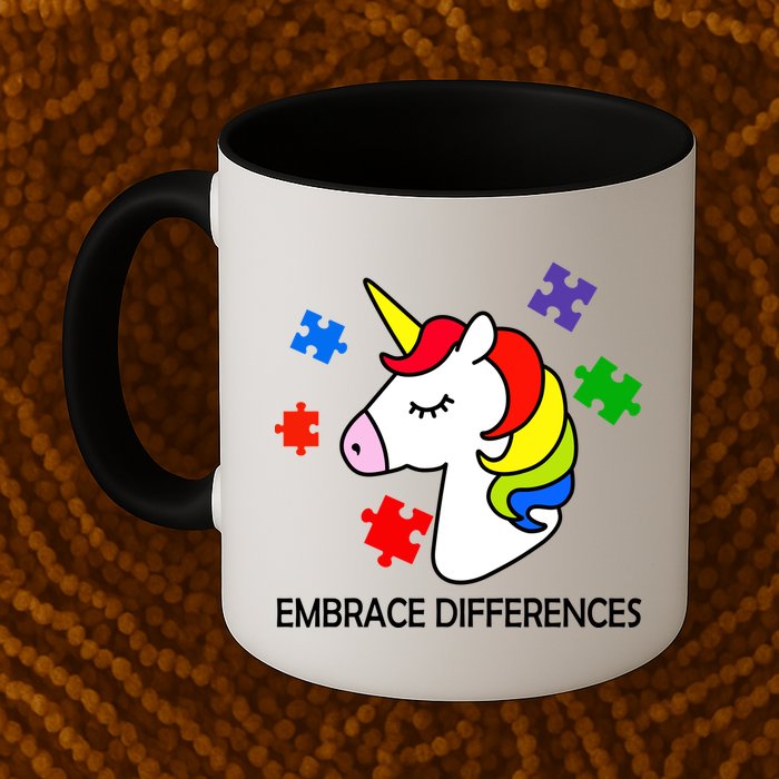Unicorn Embrace The Differences Autism Mug