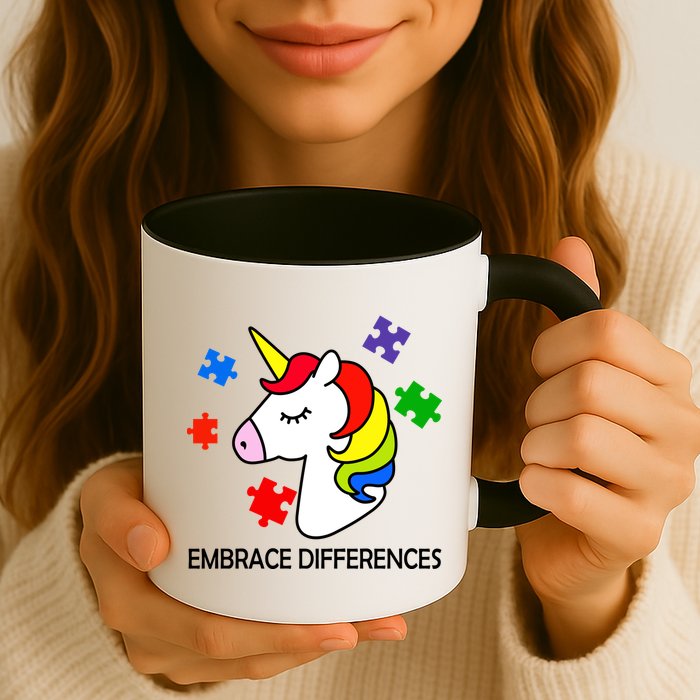 Unicorn Embrace The Differences Autism Mug