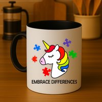Unicorn Embrace The Differences Autism Mug