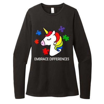 Unicorn Embrace The Differences Autism Womens CVC Long Sleeve Shirt