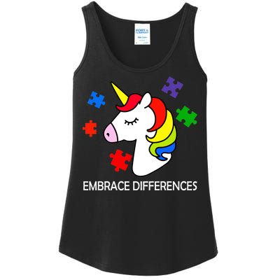 Unicorn Embrace The Differences Autism Ladies Essential Tank