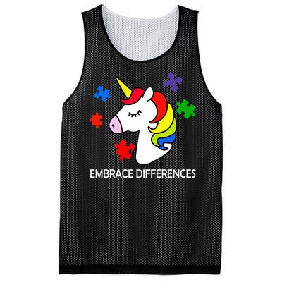 Unicorn Embrace The Differences Autism Mesh Reversible Basketball Jersey Tank