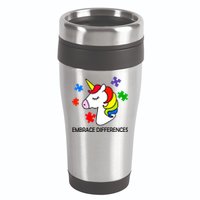 Unicorn Embrace The Differences Autism 16oz Travel Tumbler