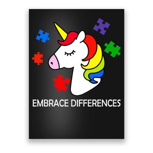 Unicorn Embrace The Differences Autism Poster