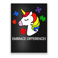 Unicorn Embrace The Differences Autism Poster