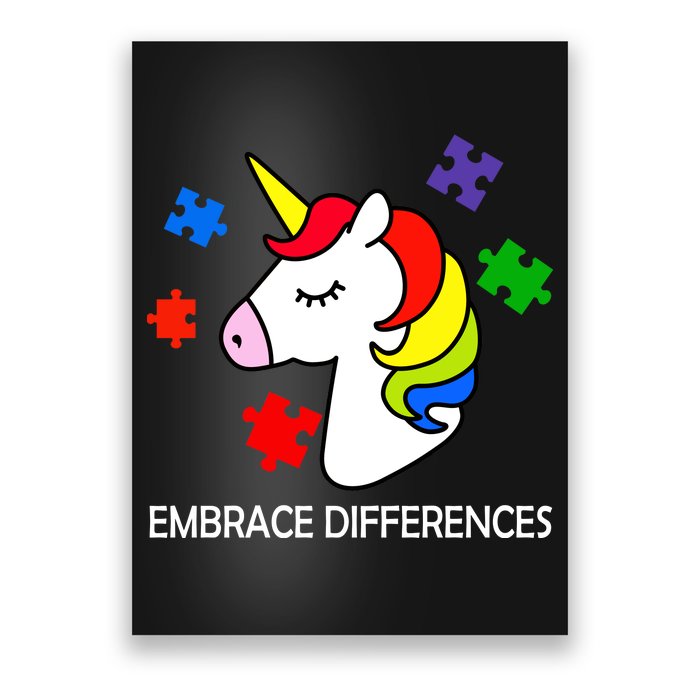 Unicorn Embrace The Differences Autism Poster