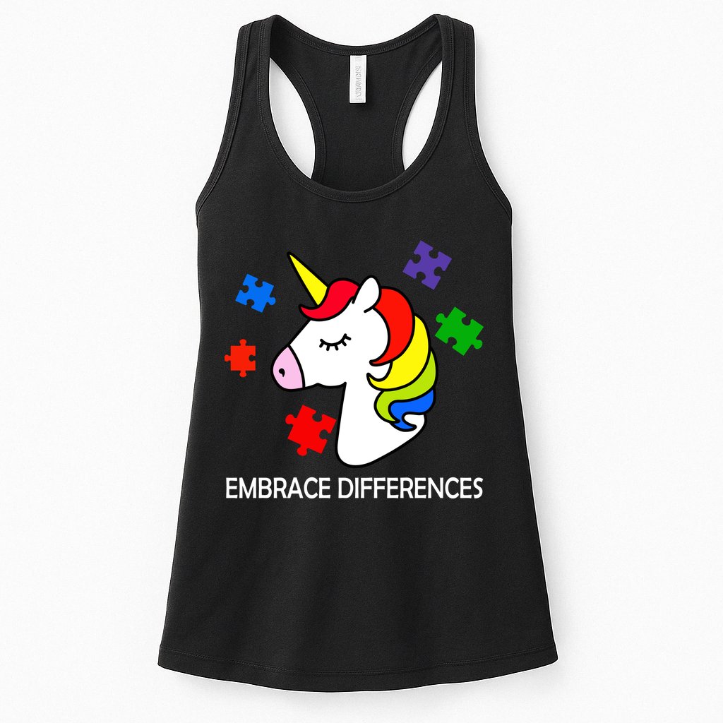 Unicorn Embrace The Differences Autism Womens Tank Top