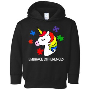 Unicorn Embrace The Differences Autism Toddler Hoodie