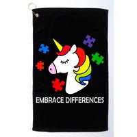 Unicorn Embrace The Differences Autism Golf Towel