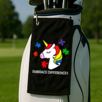 Unicorn Embrace The Differences Autism Golf Towel