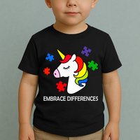 Unicorn Embrace The Differences Autism Toddler T-Shirt