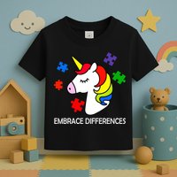 Unicorn Embrace The Differences Autism Toddler T-Shirt