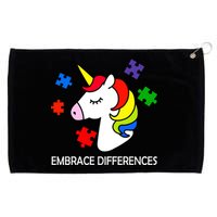 Unicorn Embrace The Differences Autism Grommeted Golf Towel