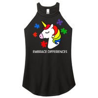 Unicorn Embrace The Differences Autism Women's Perfect Tri Rocker Tank