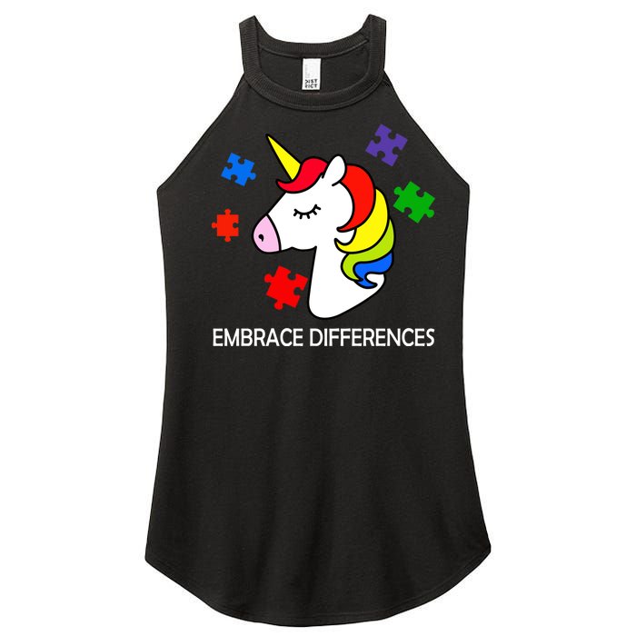 Unicorn Embrace The Differences Autism Women's Perfect Tri Rocker Tank