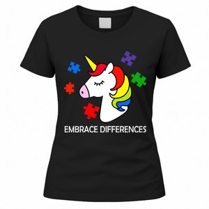 Unicorn Embrace The Differences Autism Women's T-Shirt