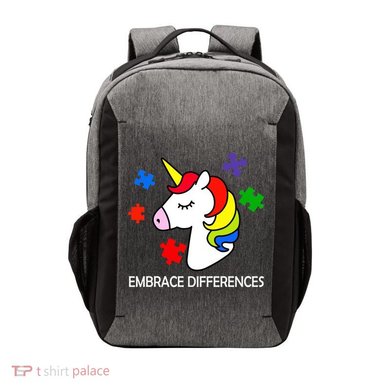 Unicorn Embrace The Differences Autism Vector Backpack