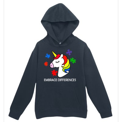 Unicorn Embrace The Differences Autism Urban Pullover Hoodie