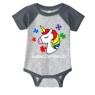 Unicorn Embrace The Differences Autism Infant Baby Jersey Bodysuit
