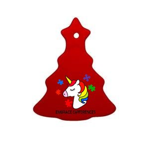 Unicorn Embrace The Differences Autism Ceramic Tree Ornament