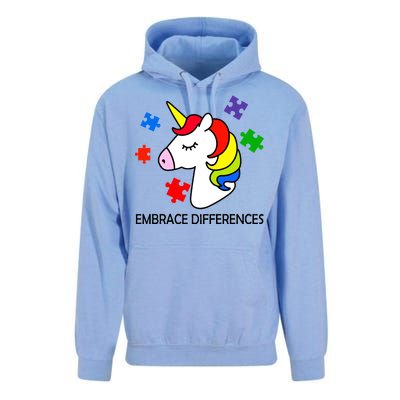 Unicorn Embrace The Differences Autism Unisex Surf Hoodie