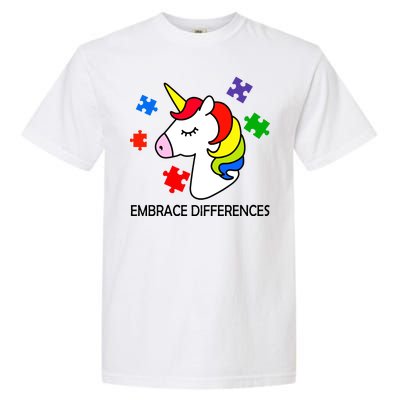 Unicorn Embrace The Differences Autism Garment-Dyed Heavyweight T-Shirt