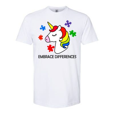 Unicorn Embrace The Differences Autism Softstyle CVC T-Shirt