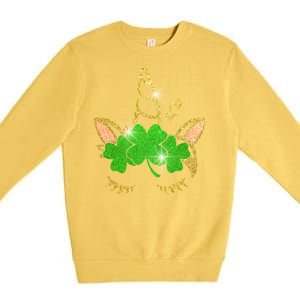 Unicorn Face St. Patrick's Day Premium Crewneck Sweatshirt