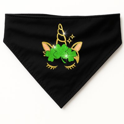 Unicorn Face St. Patrick's Day USA-Made Doggie Bandana
