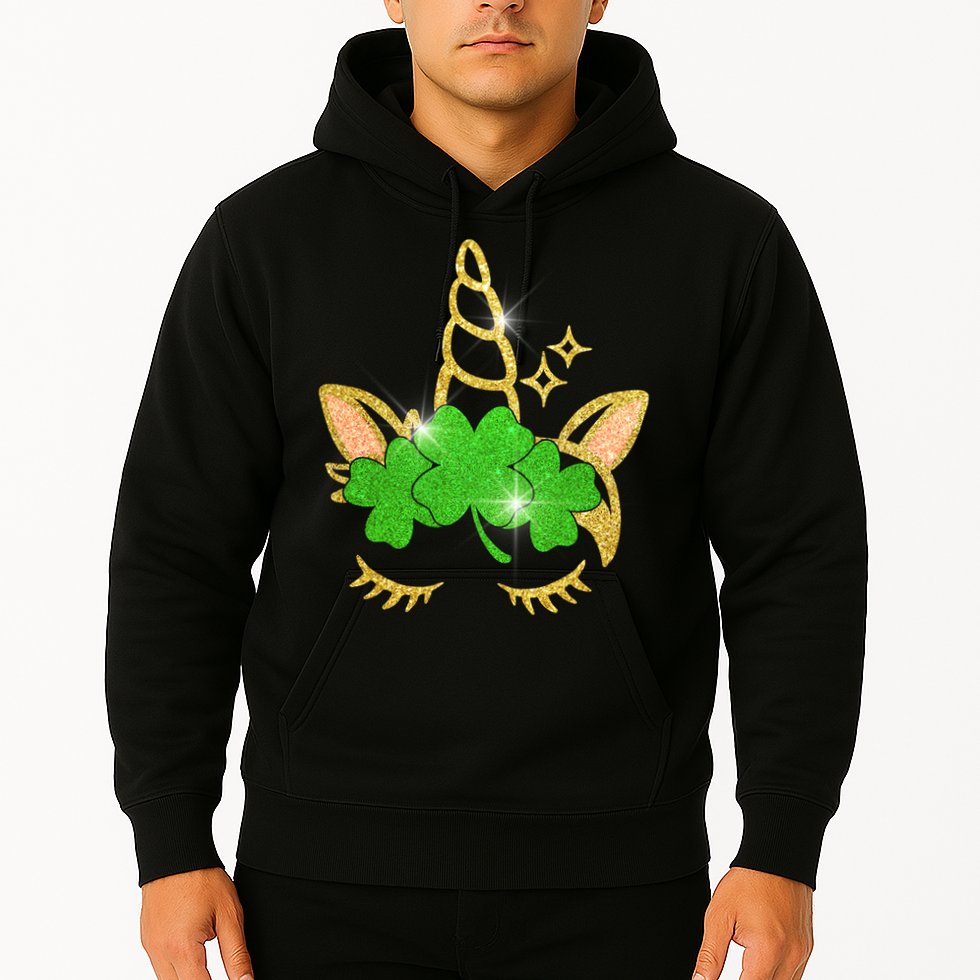 Unicorn Face St. Patrick's Day Hoodie