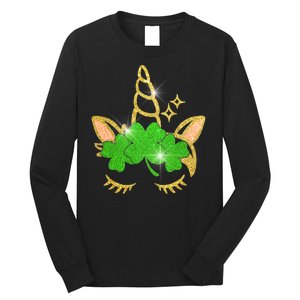 Unicorn Face St. Patrick's Day Long Sleeve Shirt