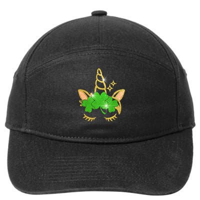 Unicorn Face St. Patrick's Day 7-Panel Snapback Hat