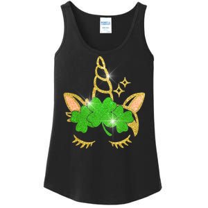 Unicorn Face St. Patrick's Day Ladies Essential Tank