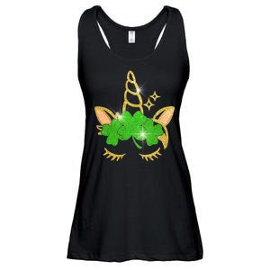 Unicorn Face St. Patrick's Day Ladies Essential Flowy Tank