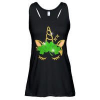 Unicorn Face St. Patrick's Day Ladies Essential Flowy Tank