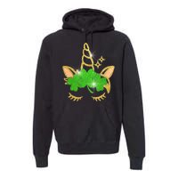 Unicorn Face St. Patrick's Day Premium Hoodie