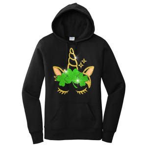 Unicorn Face St. Patrick's Day Women's Pullover Hoodie