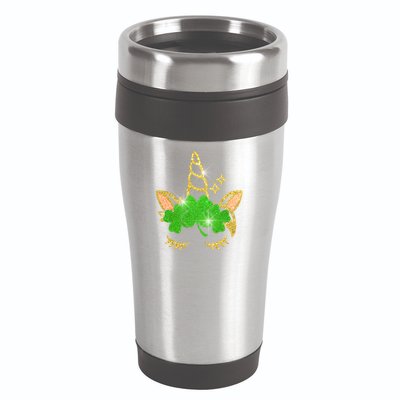 Unicorn Face St. Patrick's Day 16oz Travel Tumbler