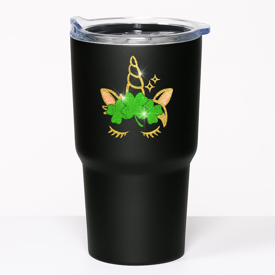Unicorn Face St. Patrick's Day Tumbler